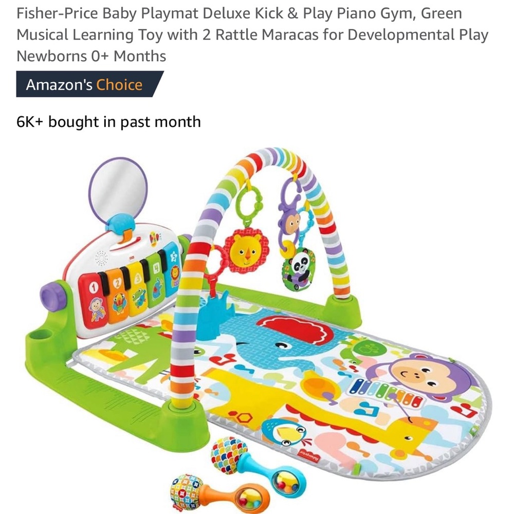 Never Opened -Fisher Price Kick and Play Piano Gym 0-36 months- Pink